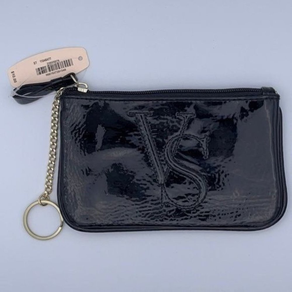 Victoria’s Secret black shiny bag keychain NWT